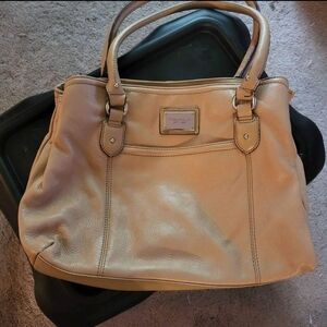 Tignanello light tan genuine leather satchel purse